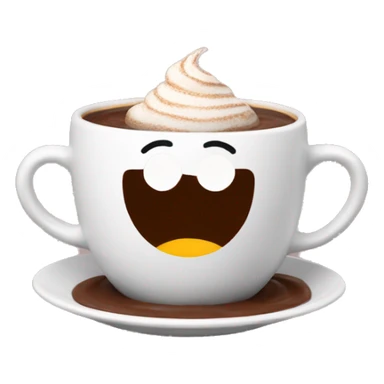 emoji smiling with a hot-chocolate  sticker