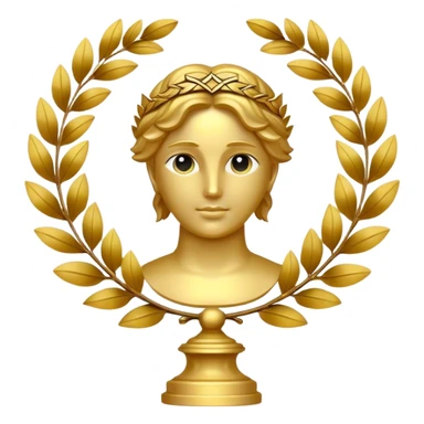 Laurel wreath napoleon golden statue sticker