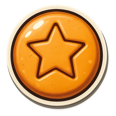 dalgona candy with circle shape sticker