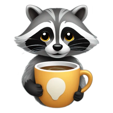 Racoon-drinking-coffee sticker