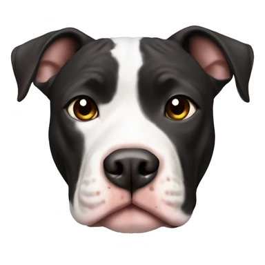 black and white Pit Bull with brown eyes sticker