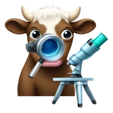 bull looking through microscope sticker