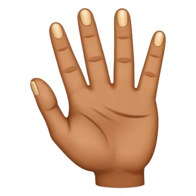 hand making the three-finger blessing gesture, slightly tanned, brownish, static, regular emoji size, classic emoji style sticker
