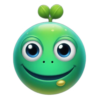 planet Venus with a cartoon smirking frog face sticker