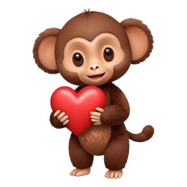 Cheburashka holding a heart in its hands sticker