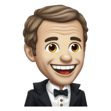 vampire Macron cynical laughing sticker