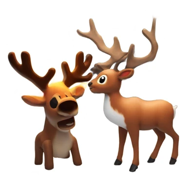 reindeer next to house made of fire  sticker