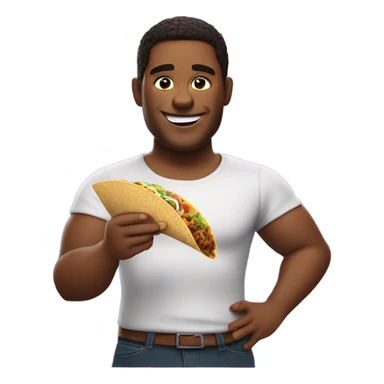 fat person eating taco bell sticker