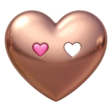 rose gold heart with metallic shine sticker