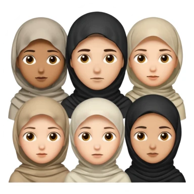 1 man not veiled with short hair and 4 veiled women sticker