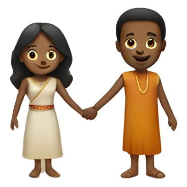 ethiopian guy holding hands with indian girl  sticker