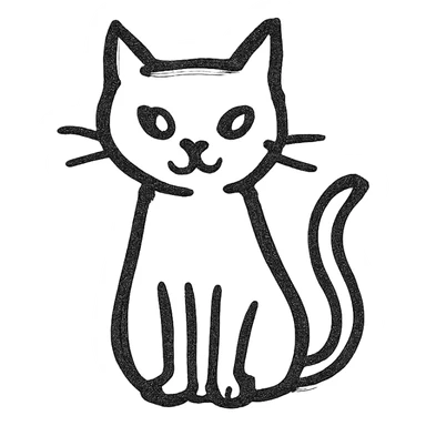 black cat, minimalist style, transparent background sticker