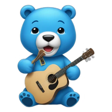 ours à chemise bleue qui chante sticker