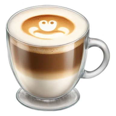cappuccino coffee in a glass cup. sticker