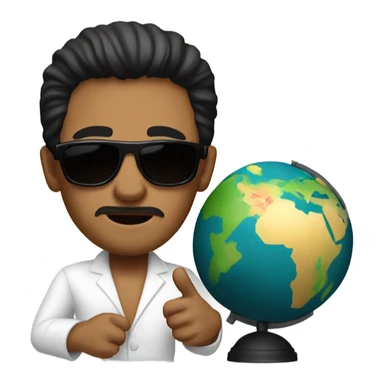 Tony Montana sunglasses the globe in his hand sticker