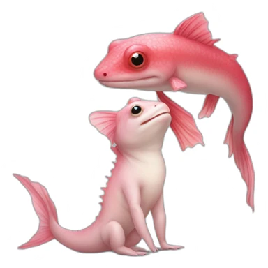 Homme axolotl qui kiss un homme poisson sticker