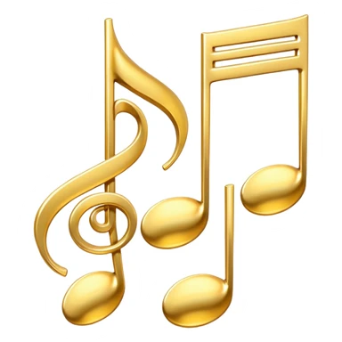 drei musiknoten in goldfarben sticker