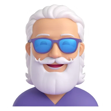 middle-aged male pilot, silver hair, beard, smiling, fair skin, wearing sunglasses sticker
