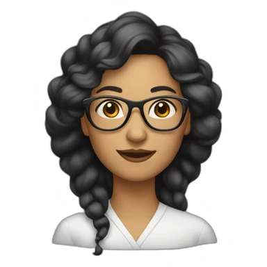 Femme cheveux noir et lunette sticker