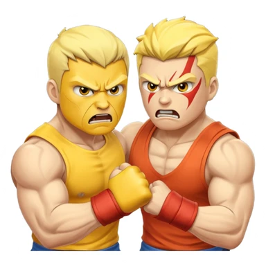 fight, 2 yellow skined people sticker