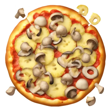 pizza with pineapples and mushrooms  sticker