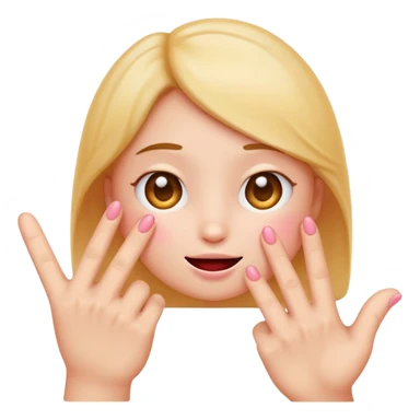 blushing emoji with its fingers touching, expressive face, cute and shy sticker