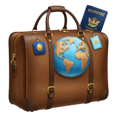 TRAVEL , travel bag , pass port, plane, glob sticker