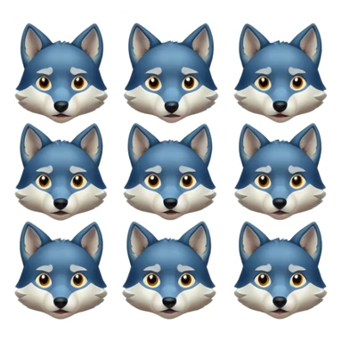 Anime Wolf facial expressions  sticker