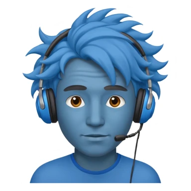 blue wind haired man with headphone sticker