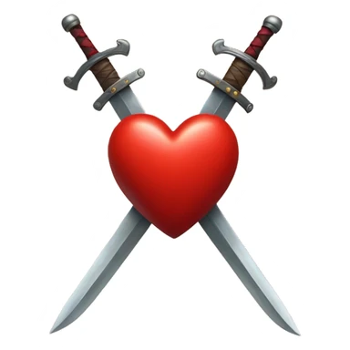 Red heart with three swords in it sticker