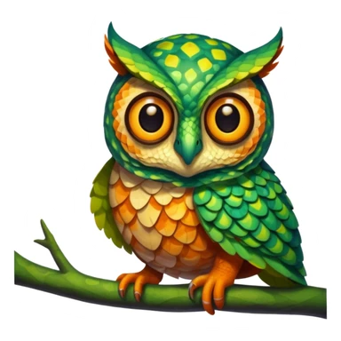 Fusion of owl and chameleon sticker