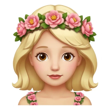 woman blonde old with flower crown sticker