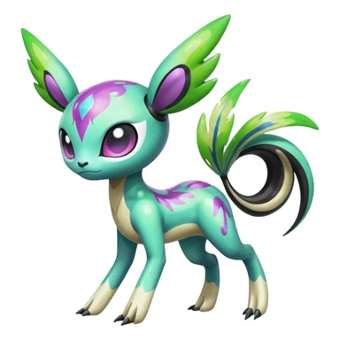 Colorful Shiny Edgy Cool Badass Painted Splashed Exotic Meloetta-Palkia-Virizion-Venom-Stitch-Fakémon-creature-hybrid sticker