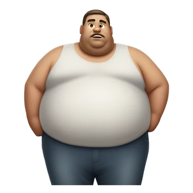 An extremely obese man sticker