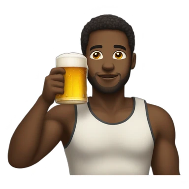 Black guy drinking beer sticker
