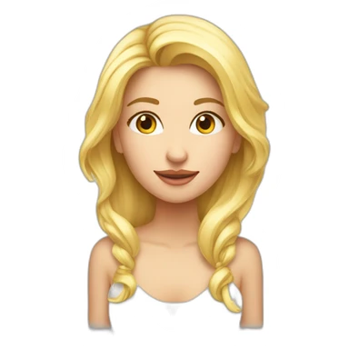 Fille blonde long jeu veux tête ronde sticker