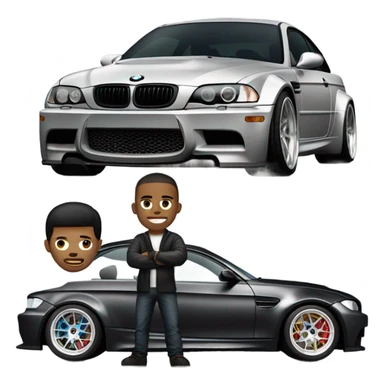 Someone driving a BMW M3 modded out sticker