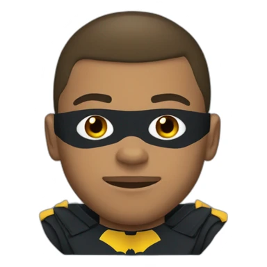 MBappe with Batman mask and French shirt sticker