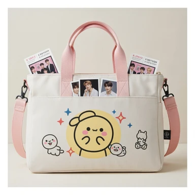 kpop fan bag, cute, expressive, minimal design sticker
