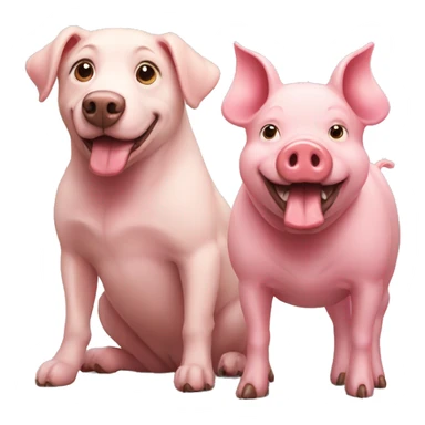 A dog and a Pig together sticker