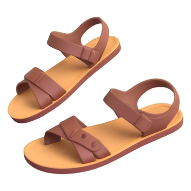 one brown sandal with a strap, simple and expressive sticker