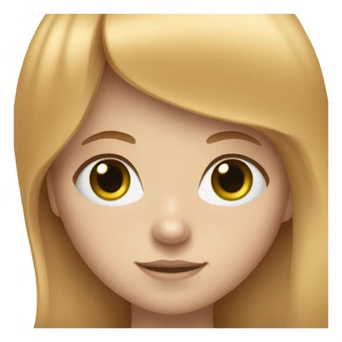 A girl with white skin, ginger hair white bank and green eyes sticker