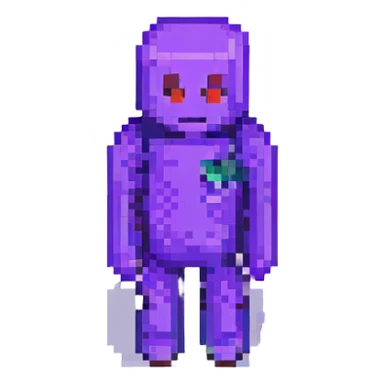 Purple Guy from FNAF, pixel art, standing pose sticker