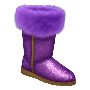 Realistic purple glitter and fur Ugg boots. sticker