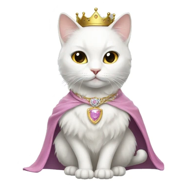 white cat with princess attire sticker