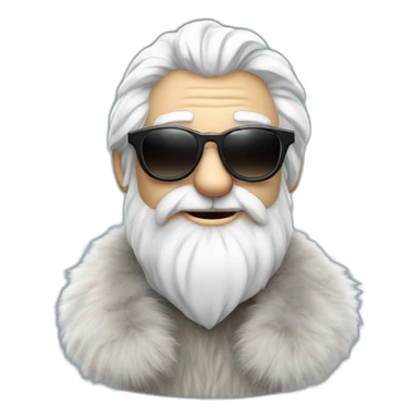 Father Frost in sunglasses glasses in a fur coat sticker