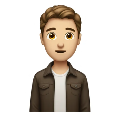 talk boy standing with brown hair  sticker