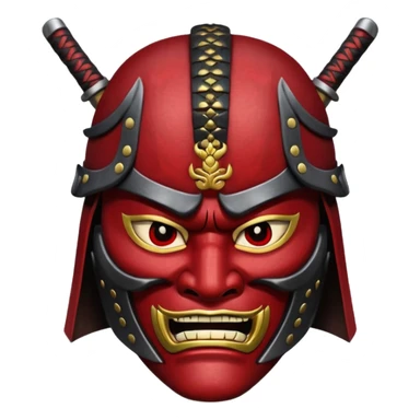 samurai mask with fierce expression sticker