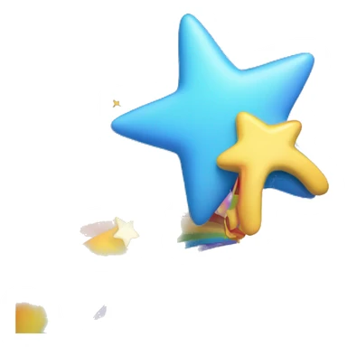  shooting star with a rainbow trail following behind sticker