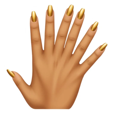 Tan skin hand with really short gold nails sticker